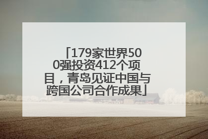 179家世界500强投资412个项目，青岛见证中国与跨国公司合作成果