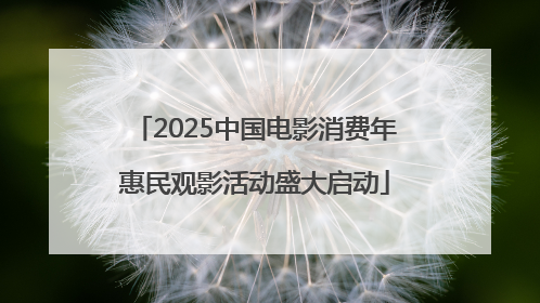 2025中国电影消费年惠民观影活动盛大启动