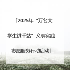 2025年“万名大学生进千站”文明实践志愿服务行动启动