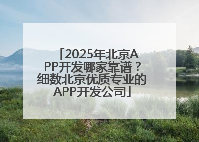 2025年北京APP开发哪家靠谱？细数北京优质专业的APP开发公司
