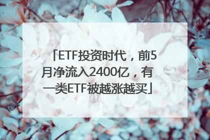 ETF投资时代，前5月净流入2400亿，有一类ETF被越涨越买