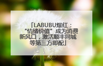 LABUBU爆红：“情绪价值”成为消费新风口，激活顺丰同城等第三方即配