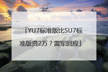 YU7标准版比SU7标准版贵2万？雷军回应